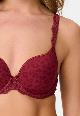 LingaDore Daily Lace T-Shirt-BH ruby wine jacquard (80% Polyamid, 20% Elasthan) 85C