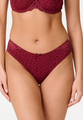 LingaDore Daily Lace Slip ruby wine jacquard  (80% Polyamid, 20% Elasthan) L