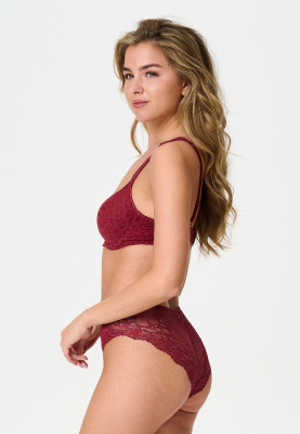 LingaDore Daily Lace Slip ruby wine jacquard  (80% Polyamid, 20% Elasthan) M