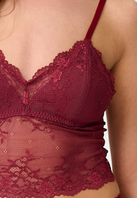 LingaDore Daily Lace Bralette ruby wine jacquard (87% Polyamid, 13% Elasthan) M