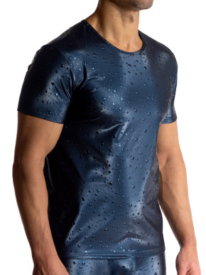 MANSTORE M2517 Casual Tee water blue (65% Polyester, 30% Polyurethan, 5% Elasthan) L