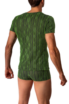 MANSTORE M2615 Casual Tee black/lime (50% Polyamid, 40% Polyester, 10% Elasthan) L