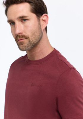 ELBSAND Herren Edo T-Shirt maroon (100% Baumwolle) M