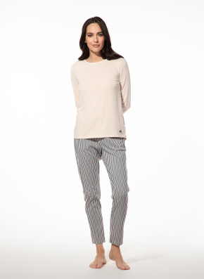 SHORT STORIES 621967 Hose blue shaddow/stripes (47% Baumwolle, 47% Modal, 6% Elasthan) L