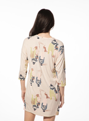 SHORT STORIES 621972 Sleepshirt 3/4-Arm pink whisper/print (47% Baumwolle, 47% Modal, 6% Elasthan) XS