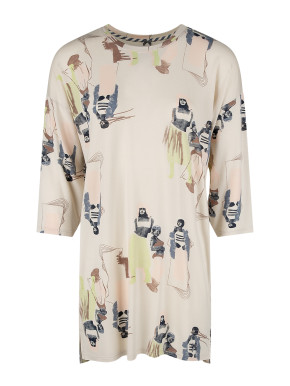 SHORT STORIES 621972 Sleepshirt 3/4-Arm pink whisper/print (47% Baumwolle, 47% Modal, 6% Elasthan) XS