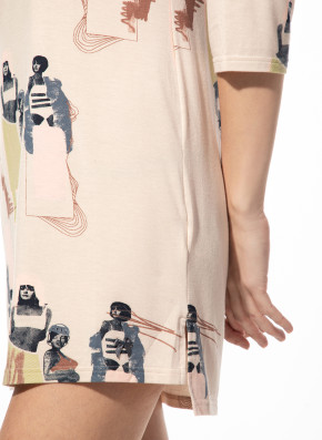 SHORT STORIES 621972 Sleepshirt 3/4-Arm pink whisper/print (47% Baumwolle, 47% Modal, 6% Elasthan) L