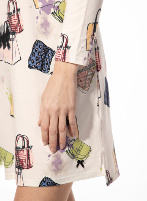 SHORT STORIES 622008 Sleepshirt Langarm antique white/print (47% Baumwolle, 47% Modal, 6% Elasthan) S