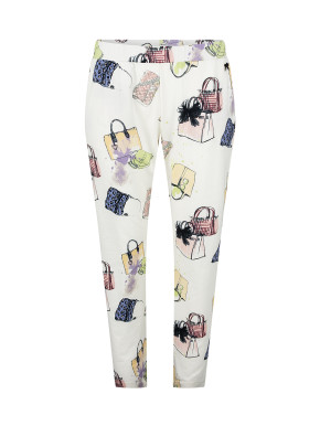 SHORT STORIES 622010 Hose antique white/print (47% Baumwolle, 47% Modal, 6% Elasthan) XS