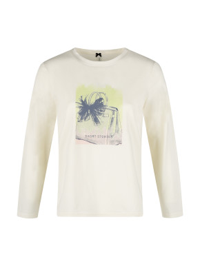 SHORT STORIES 622011 Langarm-Shirt antique white/print (47% Baumwolle, 47% Modal, 6% Elasthan) M