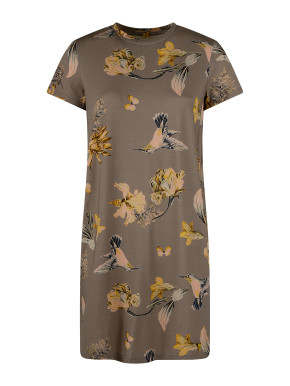 SHORT STORIES 622048 Sleepshirt Kurzarm driftwood/print (47% Baumwolle, 47% Modal, 6% Elasthan) XS