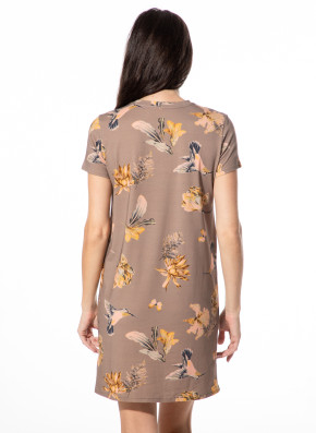 SHORT STORIES 622048 Sleepshirt Kurzarm driftwood/print (47% Baumwolle, 47% Modal, 6% Elasthan) L