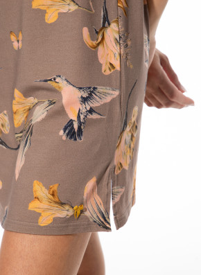 SHORT STORIES 622048 Sleepshirt Kurzarm driftwood/print (47% Baumwolle, 47% Modal, 6% Elasthan) M
