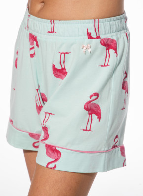SHORT STORIES 622105 Shorts fair aqua/flamingo print (47% Baumwolle, 47% Modal, 6% Elasthan) S