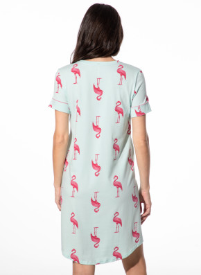 SHORT STORIES 622107 Sleepshirt fair aqua/flamingo print (47% Baumwolle, 47% Modal, 6% Elasthan) XS