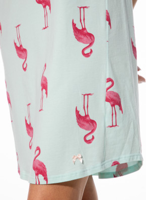 SHORT STORIES 622107 Sleepshirt fair aqua/flamingo print (47% Baumwolle, 47% Modal, 6% Elasthan) S