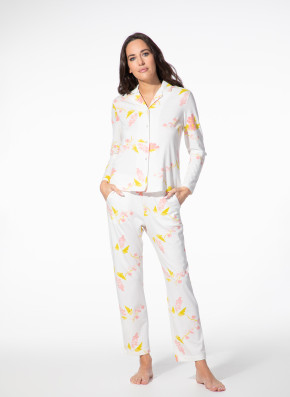 SHORT STORIES 622152 Pants white pebble/print (47% Baumwolle, 47% Modal, 6% Elasthan) M