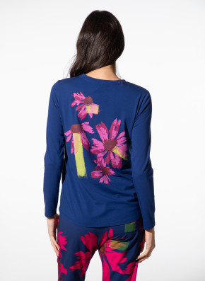 SHORT STORIES 622174 Langarm-Shirt blue sea/print (47% Baumwolle, 47% Modal, 6% Elasthan) L