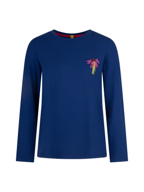 SHORT STORIES 622174 Langarm-Shirt blue sea/print (47% Baumwolle, 47% Modal, 6% Elasthan) S