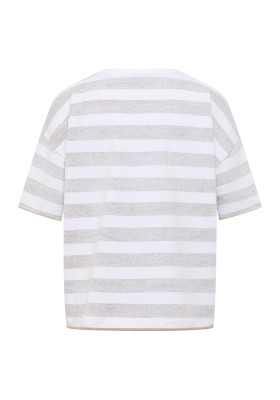 ELBSAND Gry T-Shirt camel/bright white stripes (95% Baumwolle, 5% Elasthan) S