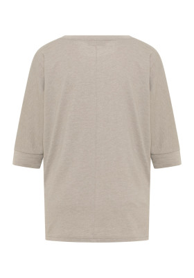 ELBSAND Imani T-Shirt oversized soft mud melange (50% Baumwolle, 50% Polyester) M