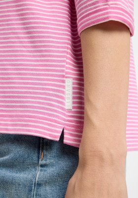 ELBSAND Veera T-Shirt 3/4-Arm magenta sky+cloud white stripe (50% Baumwolle, 50% Polyester) S