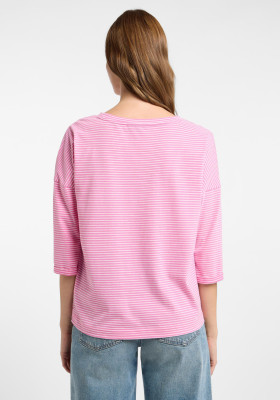 ELBSAND Veera T-Shirt 3/4-Arm magenta sky+cloud white stripe (50% Baumwolle, 50% Polyester) XL