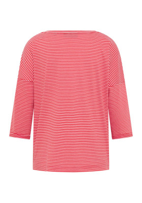 ELBSAND Veera T-Shirt 3/4-Arm barberry/cloud white stripes (50% Baumwolle, 50% Polyester) L