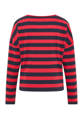 ELBSAND Milia Longsleeve coldwater+barberry stripes (50% Baumwolle, 50% Polyester) L