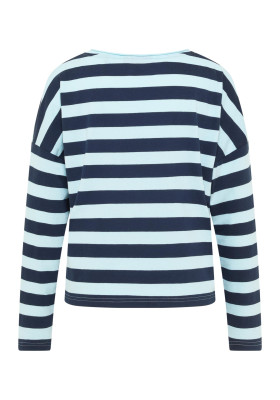 ELBSAND Milia Longsleeve coldwater+wave blue stripes (50% Baumwolle, 50% Polyester) L