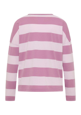 ELBSAND Milia Longsleeve mauve + pink chalk stripe (50% Baumwolle, 50% Polyester) XL