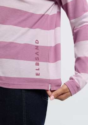 ELBSAND Milia Longsleeve mauve + pink chalk stripe (50% Baumwolle, 50% Polyester) L