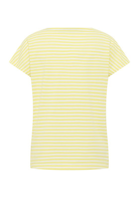 ELBSAND Selma T-Shirt bright yellow+bright white stripes (50% Baumwolle, 50% Polyester) XS