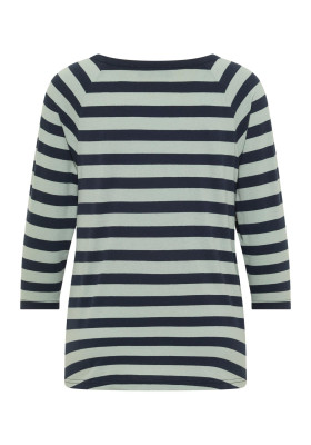ELBSAND Celin T-Shirt silt green+coldwater stripe (50% Baumwolle, 50% Polyester) M