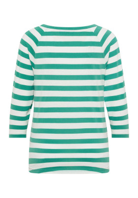 ELBSAND Celin T-Shirt malachite+cloud white stripe (50% Baumwolle, 50% Polyester) XL