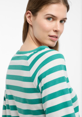 ELBSAND Celin T-Shirt malachite+cloud white stripe (50% Baumwolle, 50% Polyester) L