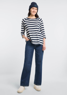 ELBSAND Celin T-Shirt cloudwhite stripe (50% Baumwolle, 50% Polyester) L