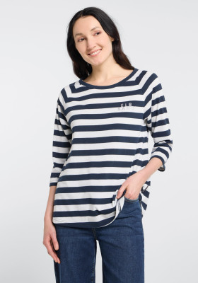 ELBSAND Celin T-Shirt cloudwhite stripe (50% Baumwolle, 50% Polyester) L