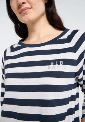 ELBSAND Celin T-Shirt cloudwhite stripe (50% Baumwolle, 50% Polyester) L