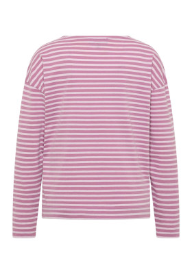 ELBSAND Tooske Longsleeve mauve + pink chalk stripe (50% Baumwolle, 50% Polyester) XXL