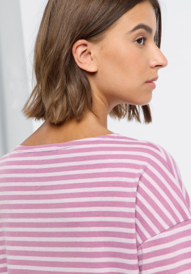 ELBSAND Tooske Longsleeve mauve + pink chalk stripe (50% Baumwolle, 50% Polyester) S