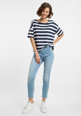 ELBSAND Luani T-Shirt coldwater/cloudwhite (50% Baumwolle, 50% Polyester) L