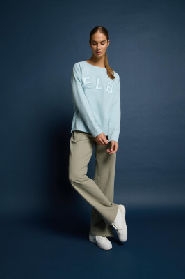 ELBSAND Aleah Sweatshirt blue fog (95% Baumwolle, 5% Elasthan) M