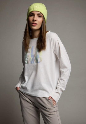 ELBSAND Iida Longsleeve cloud white+multicolor print (50% Baumwolle, 50% Polyester) M