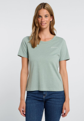 ELBSAND Liara T-Shirt soft sage mel. (50% Baumwolle, 50% Polyester) S