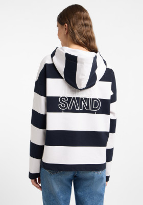 ELBSAND Eydis Hoodie cold water+cloud white stripes (95% Baumwolle, 5% Elasthan) S