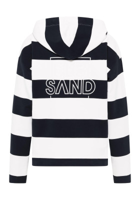 ELBSAND Eydis Hoodie cold water+cloud white stripes (95% Baumwolle, 5% Elasthan) S