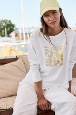 ELBSAND Livyn T-Shirt bright white print (50% Baumwolle, 50% Polyester) XL