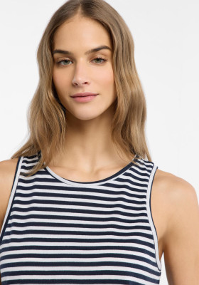 ELBSAND Maavi Tanktop coldwater+bright white stripes (50% Baumwolle, 50% Polyester) M