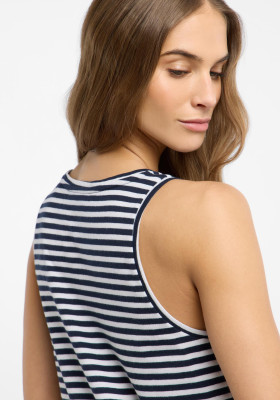 ELBSAND Maavi Tanktop coldwater+bright white stripes (50% Baumwolle, 50% Polyester) M